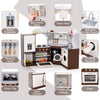 Toddler Kitchen Playset with Ice Maker Microwave Oven Sink and Washing Machine for Kids 3+ Years Old