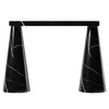 Toros Black Marble Designer Cone Shape Legs Console Polished
