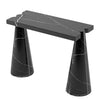 Toros Black Marble Designer Cone Shape Legs Console Polished