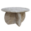 Troia Light Travertine Unfilled Round Polished Coffee Table (D)27.5