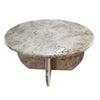 Troia Light Travertine Unfilled Round Polished Coffee Table (D)27.5