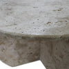 Troia Light Travertine Unfilled Round Polished Coffee Table (D)27.5