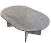 Troia Light Travertine Oval Shape Coffee Table Filled and Polished (W)24