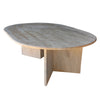 Troia Light Travertine Oval Shape Coffee Table Filled and Polished (W)24
