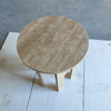 Troia Light Travertine Round End/Side Table U Shape Legs Unfilled, Honed (D)18