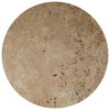 Troia Light Travertine Round End/Side Table U Shape Legs Unfilled, Honed (D)18