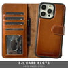 Vegas Premium Leather iPhone 15 Wallet Case with MagSafe | Detachable RFID Blocking Luxury Wallet