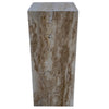 Walnut Travertine Vein-cut Cube Design End/Side Table, Nightstand Polished (W)10