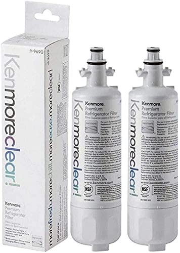 Kenmore 9690 Refrigerator Water Filter - Compatible with 46-9690, 469690 - White, 2-Pack